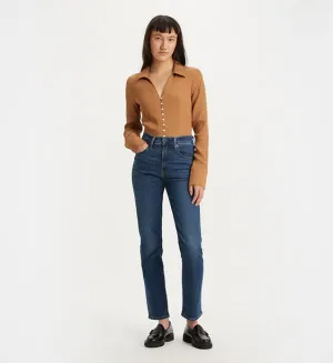 Layer game Smooth Texture Levi's pantalone jeans dritti da donna a vita alta 724? 18883-0207 indaco scuro-blu