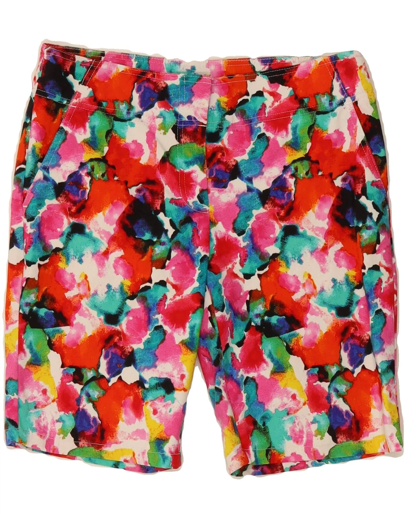 IZOD Womens Golf Chino Shorts US 6 Medium W32 Multicoloured Tie Dye Rayon Wind Resistant Panels Stretch Comfort