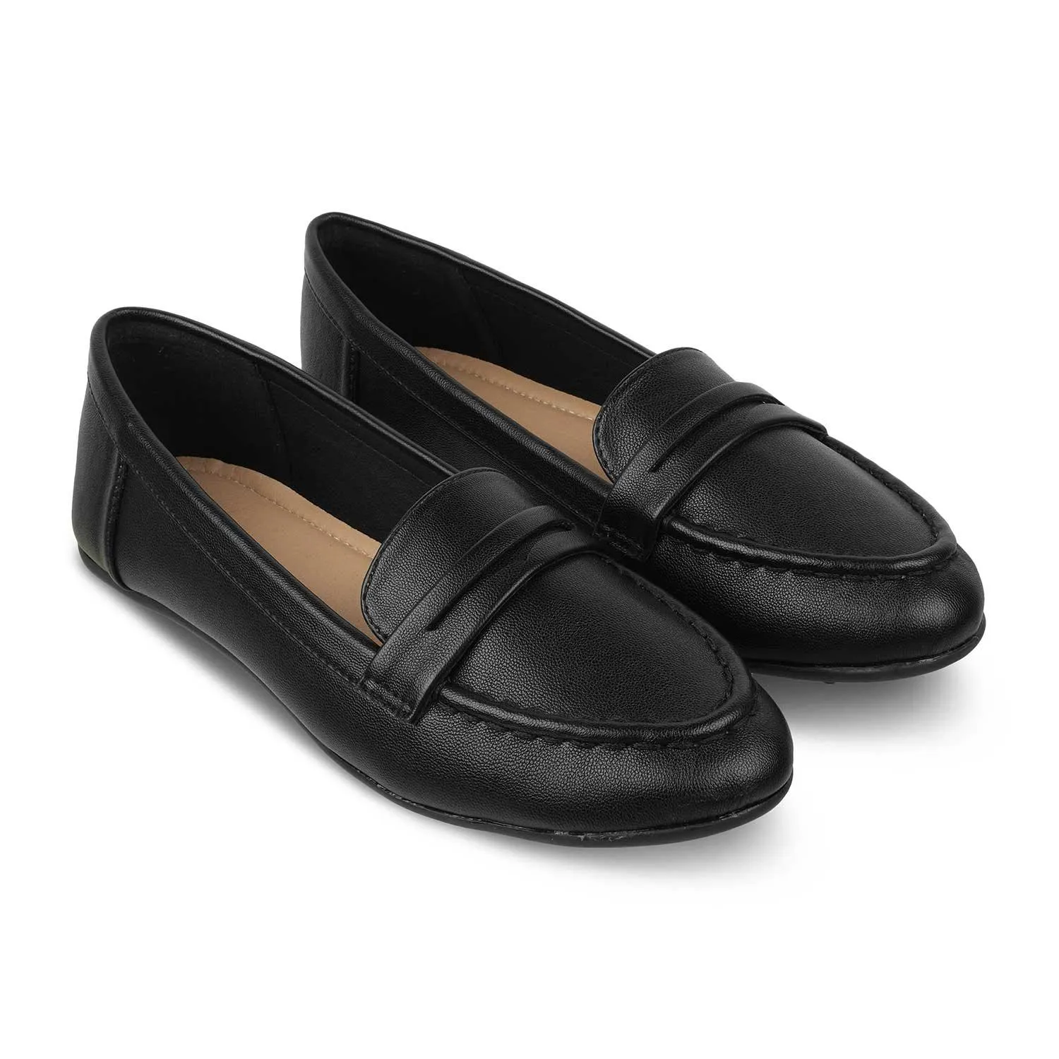 The Snap Black Women's Casual Loafers Tresmode All-Season Footwear