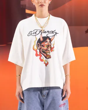 Low Impact Manufacturing Timeless Must-Have Ed Hardy Devil T-Shirt Off White