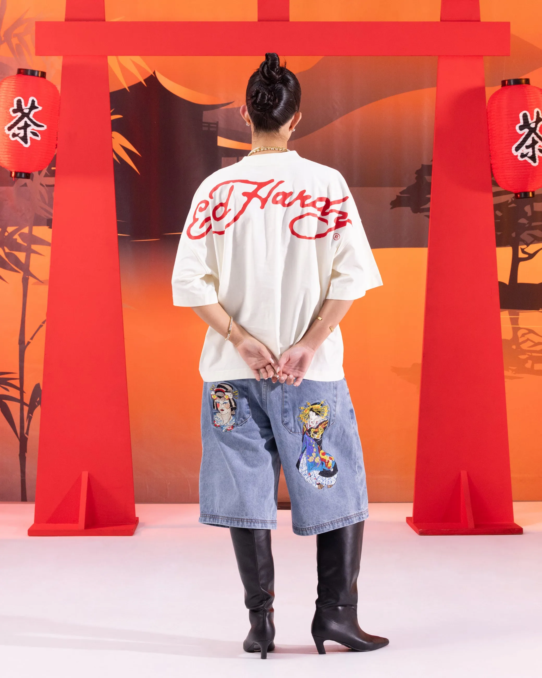 Ed Hardy Devil T-Shirt Off White Comfy Look Classic Color