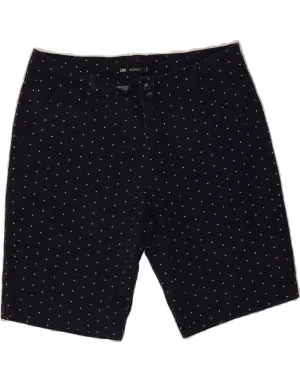 LEE Womens Mid Rise Casual Shorts W34 Large Navy Blue Spotted Cotton Smart Look