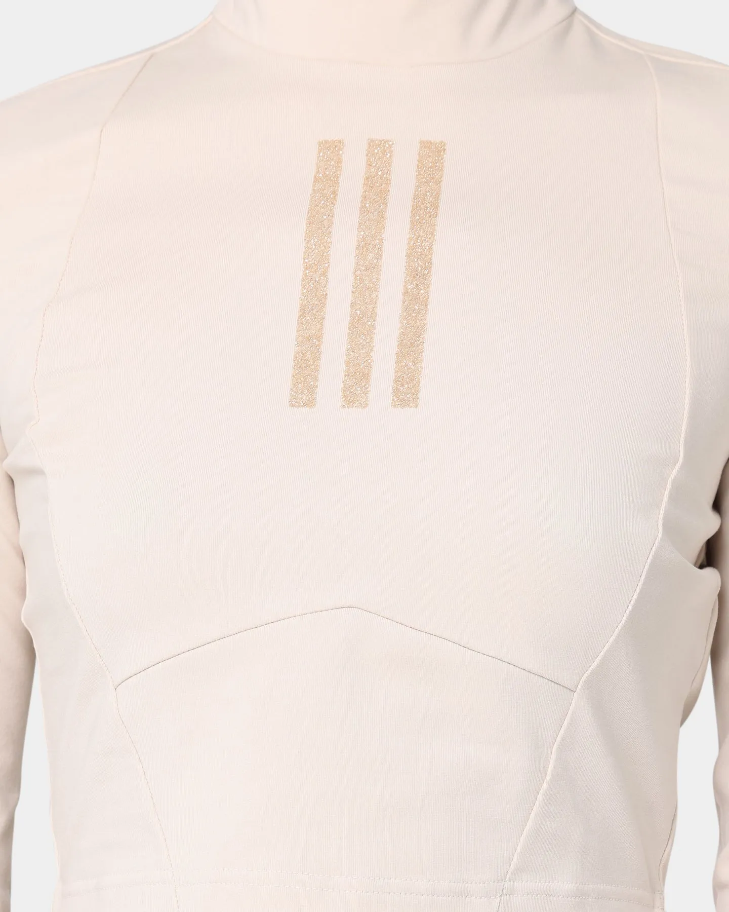 Adidas Women's Swarovski Long Sleeve T-Shirt Halo Ivory Trendy Style
