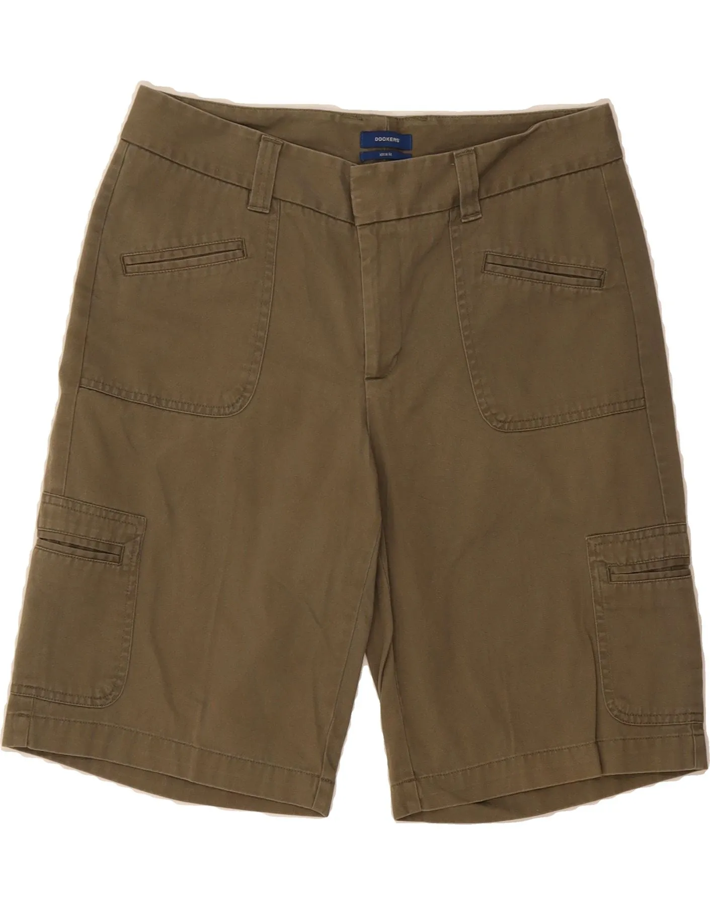 DOCKERS Womens Favorite Fit Cargo Shorts US 6 Medium W32  Khaki Cotton Temperature Regulating Material Sporty Fit Design