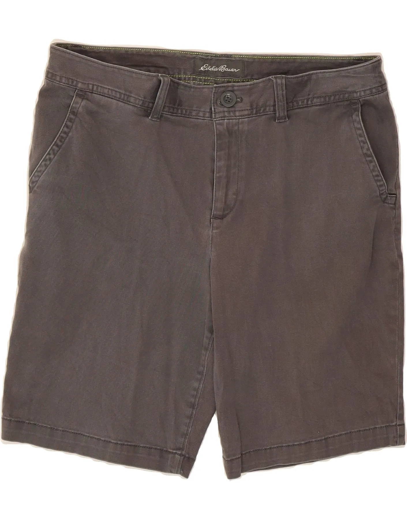Chill Comfort Design EDDIE BAUER Womens Chino Shorts US 12 Large W34 Grey Cotton