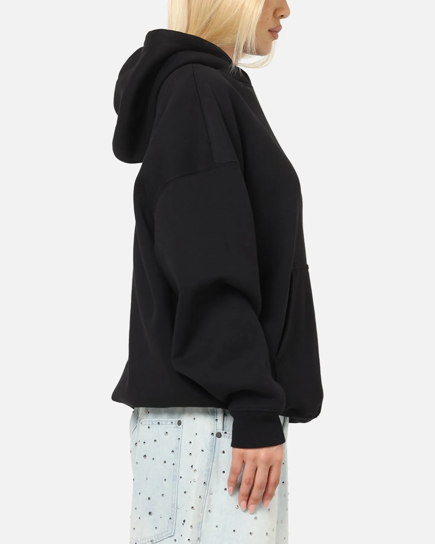 Saint Morta Studios Boxy Hoodie Black Cultural inspiration Silkiness