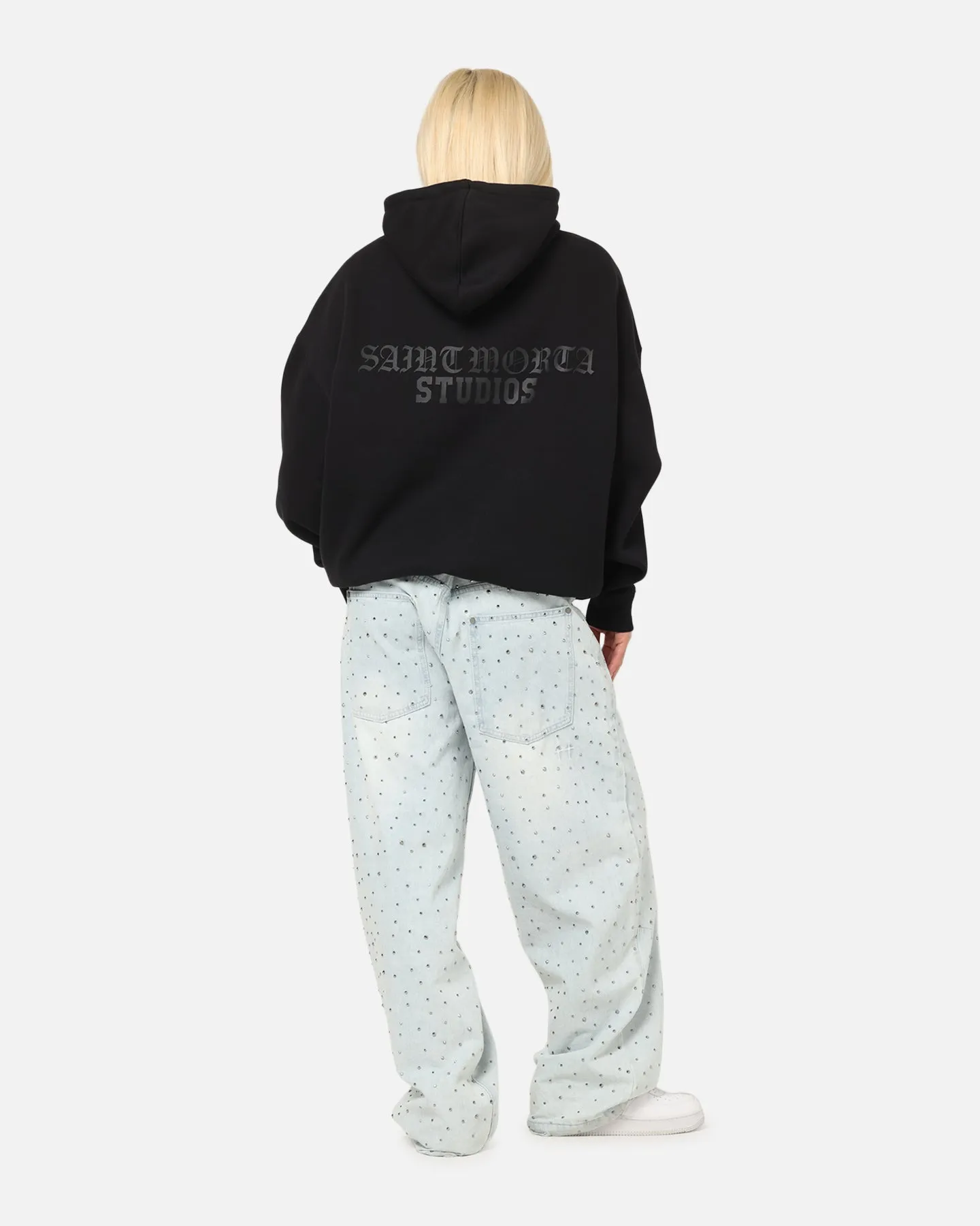 Saint Morta Studios Boxy Hoodie Black Ultralight Padding