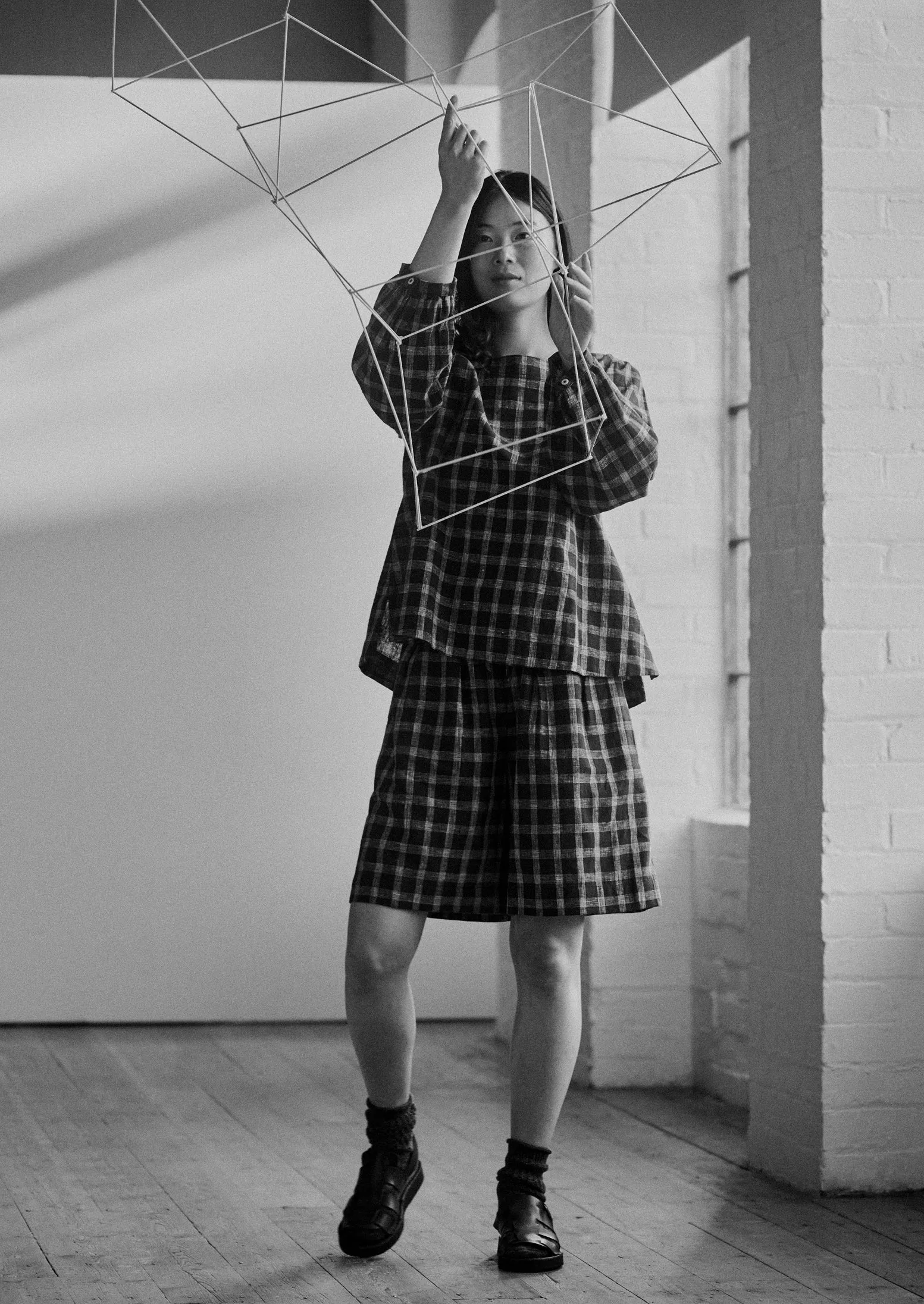 Check Cotton Linen Shorts | Slate Modern Wear Comfort Wear Fit