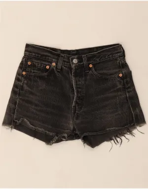 Quick Action Fit LEVI'S Womens 501 Denim Shorts W29 Medium Black