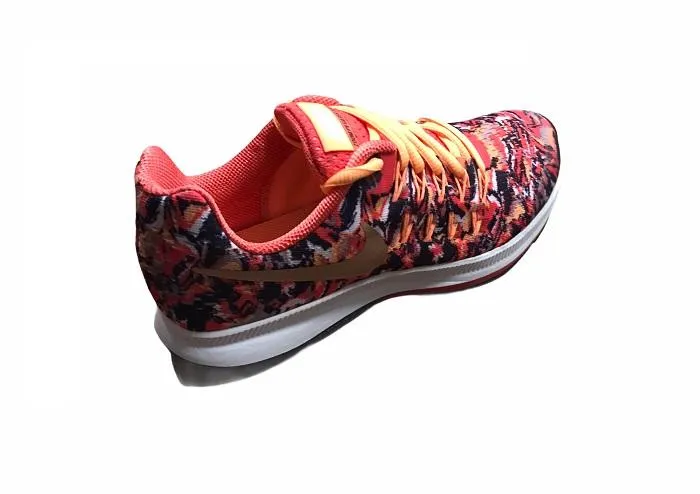 Nike scarpa da corsa da ragazza Air Zoom Pegasus 33 Print 854170 800 arancio-rosso metallizzato Decoupled Heel Zone