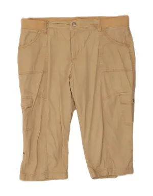 LEE Womens Relaxed Fit Cargo Bermuda Shorts US 18 2XL W38  Beige Cotton Tight Fit