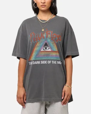 Pink Floyd Dark Side Rainbow T-Shirt Faded Black ComfortFirst Summer Style