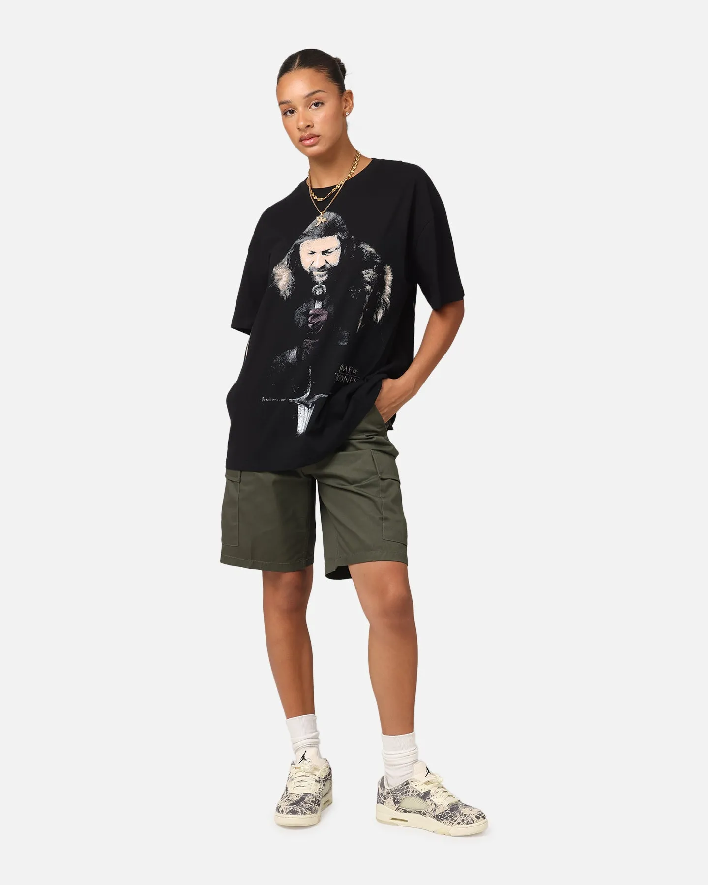 Goat Crew X Game Of Thrones Ned Stark Heavy T-Shirt Black Comfy Look