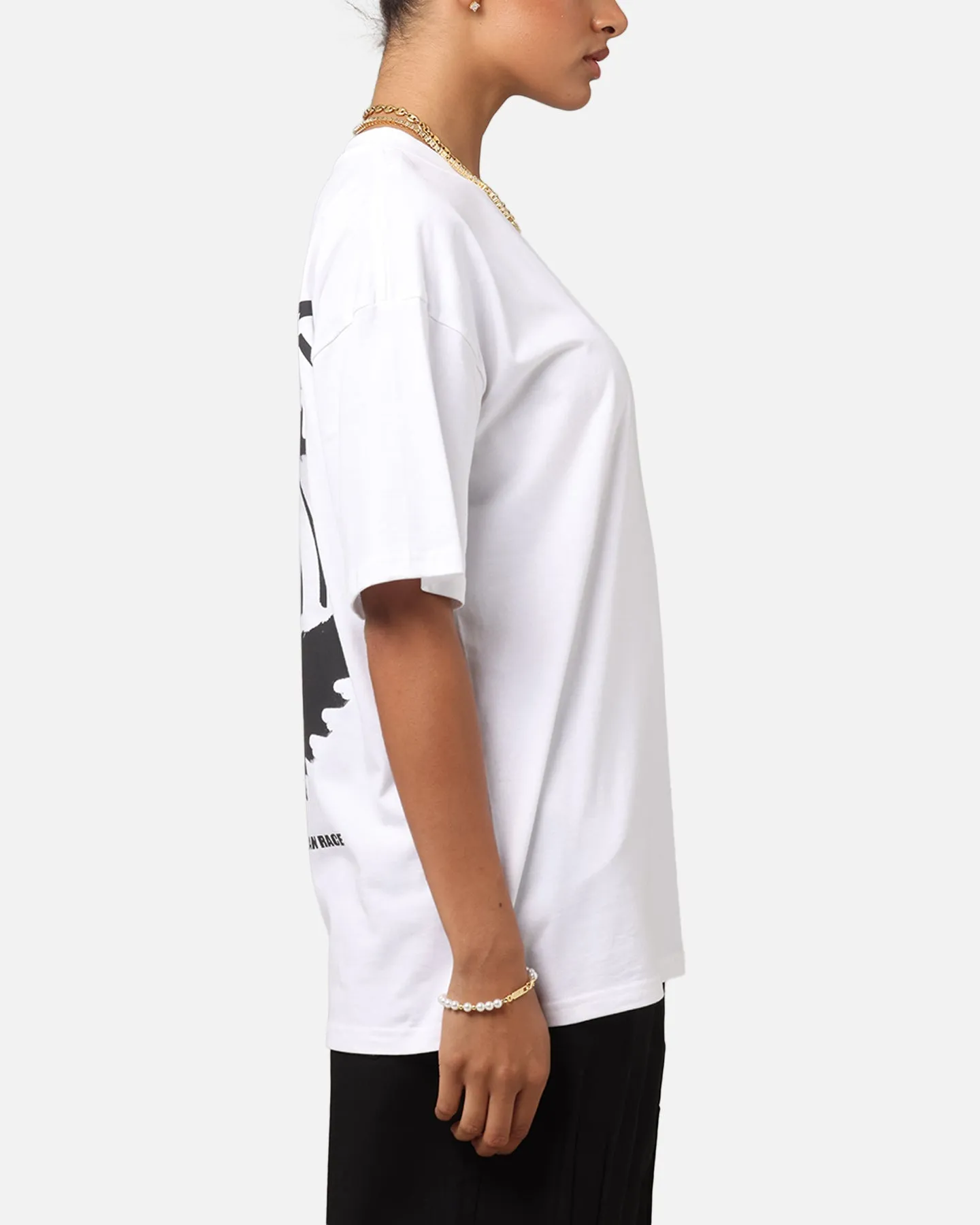 Loiter Saw Blade Drop T-Shirt White EasyCareFabric Vibrant Prints