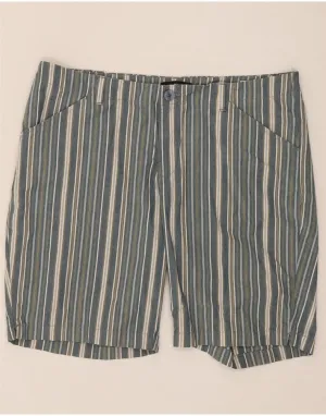 Artisanal LEE Womens Mid Rise Regular Fit Casual Shorts US 16 2XL W36 Blue Striped