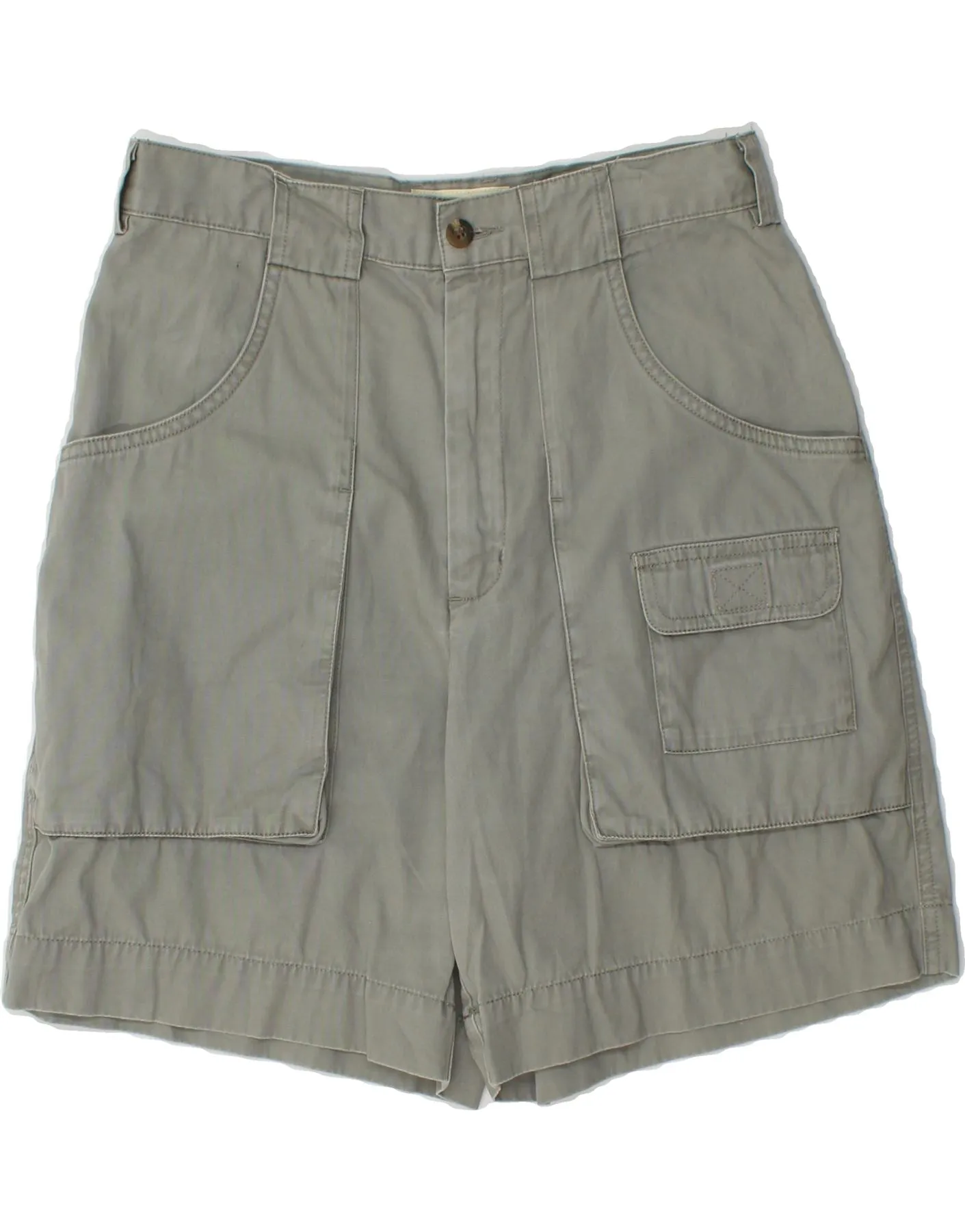 EDDIE BAUER Womens Cargo Shorts US 6 Medium W28 Green Cotton Comfy Cut
