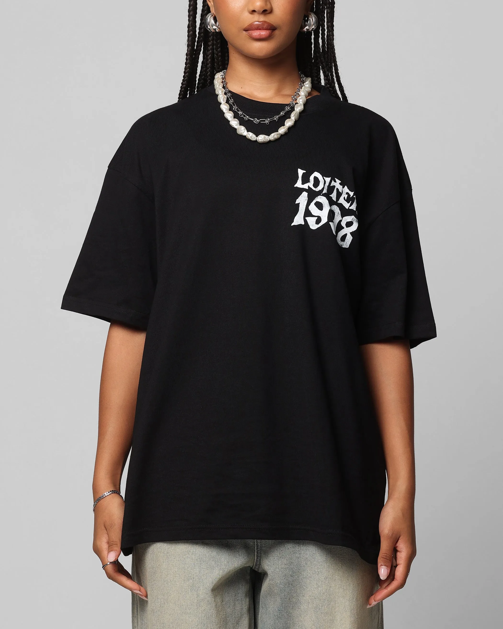 MoistureWicking Technology Loiter Staple Logo Drop T-Shirt Black