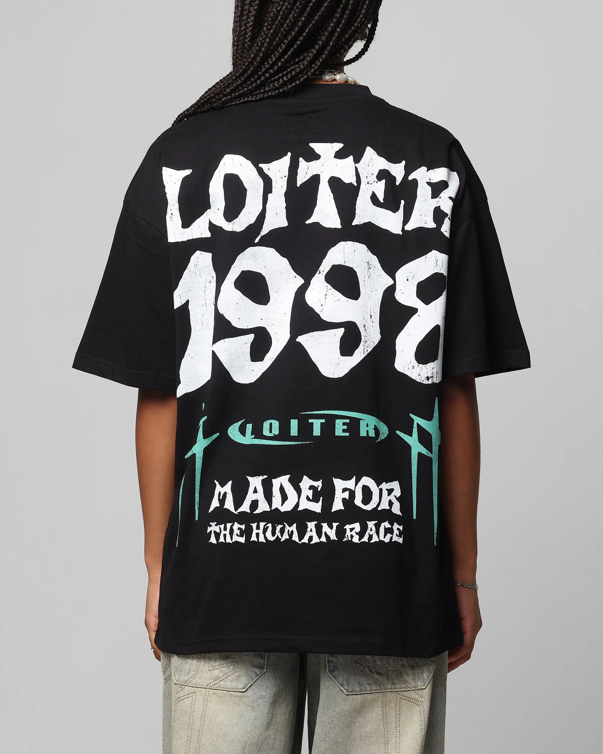 Loiter Staple Logo Drop T-Shirt Black Summer cool