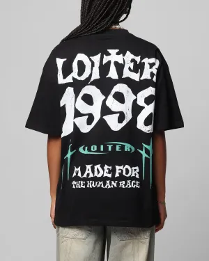 Loiter Staple Logo Drop T-Shirt Black Summer cool