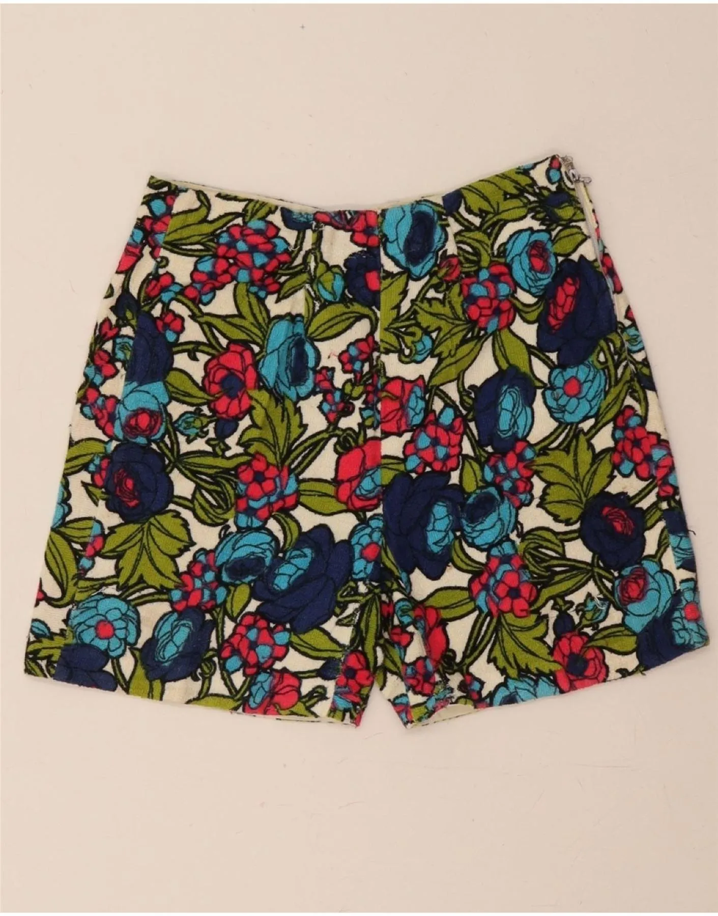 VINTAGE Womens High Waist Casual Shorts W26 Small Multicoloured Floral Chill Breeze Seam Free Construction