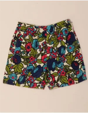 VINTAGE Womens High Waist Casual Shorts W26 Small Multicoloured Floral Chill Breeze Seam Free Construction