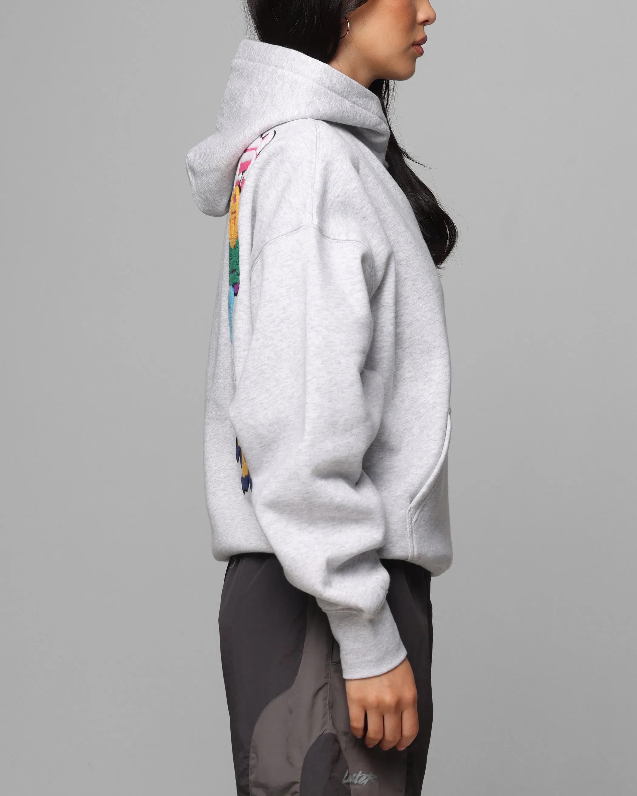 Stylish Detail Loiter Chenille Premium Hoodie Grey Marle