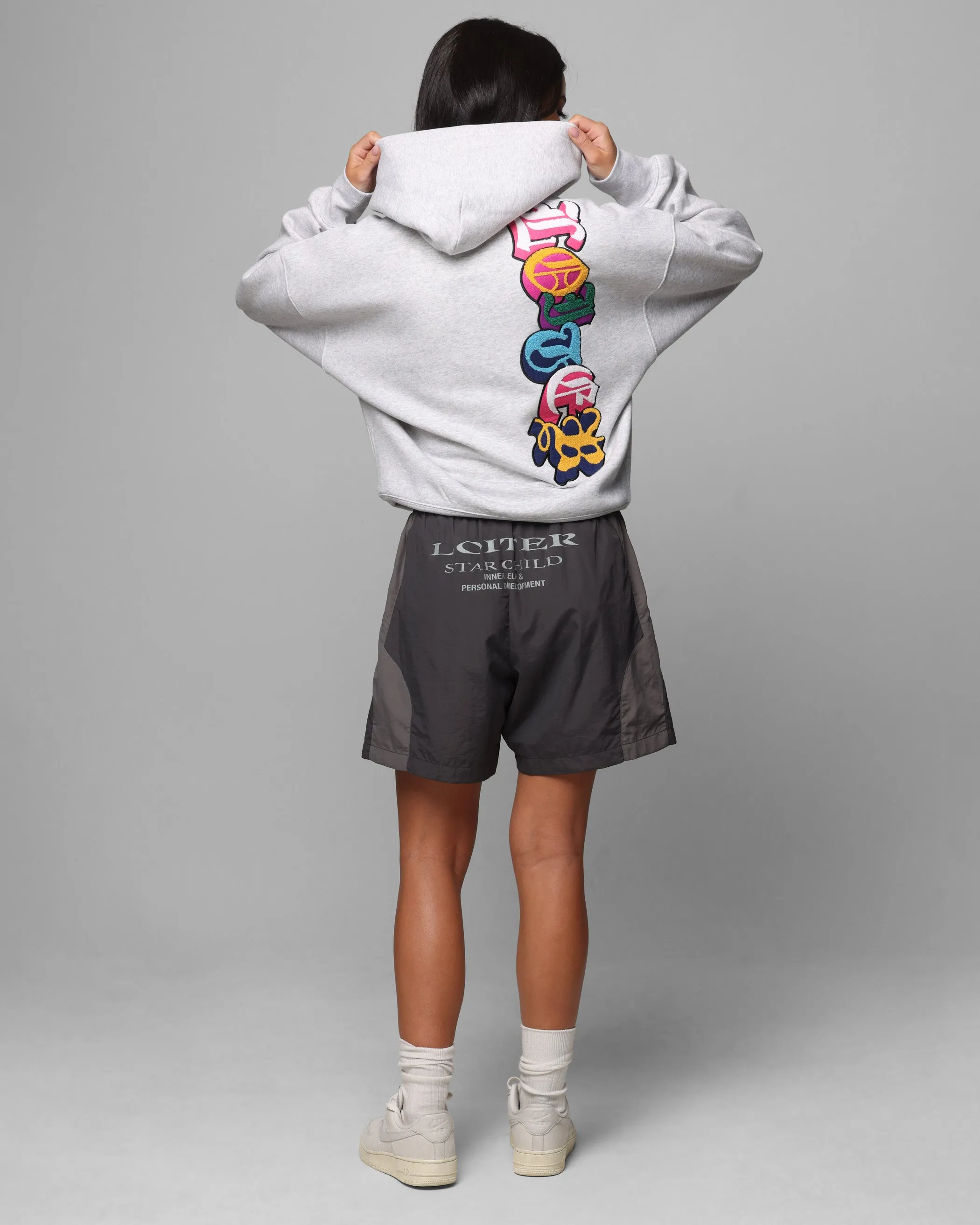 Family outing Functional Loiter Chenille Premium Hoodie Grey Marle