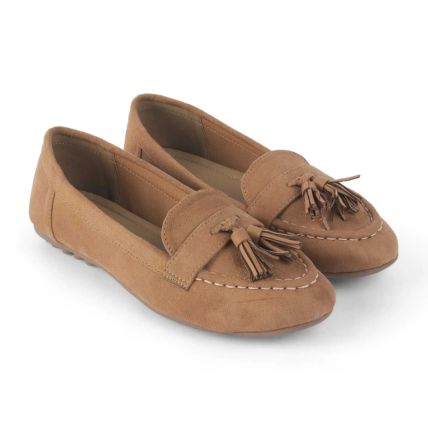 Tresmode Jonum Camel Women's Dress Tassel Loafers Washable