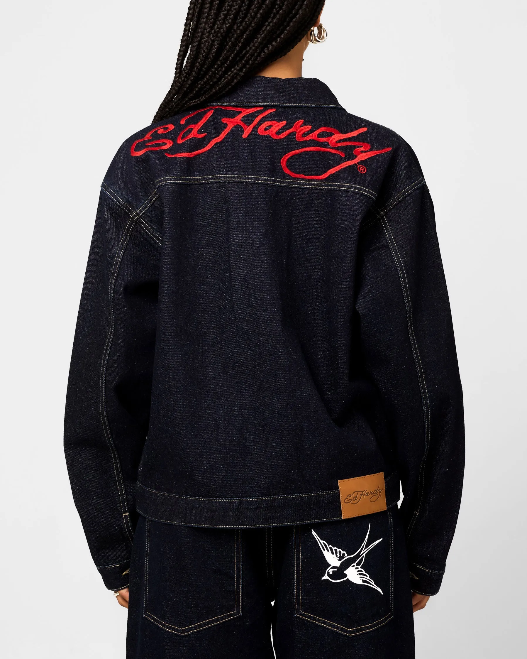 Dry climate Ed Hardy Coach Denim Jacket Raw Indigo