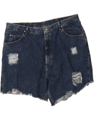 WRANGLER Womens High Waist Distressed Denim Shorts W42 2XL Blue Flexible Wear Versatile Design