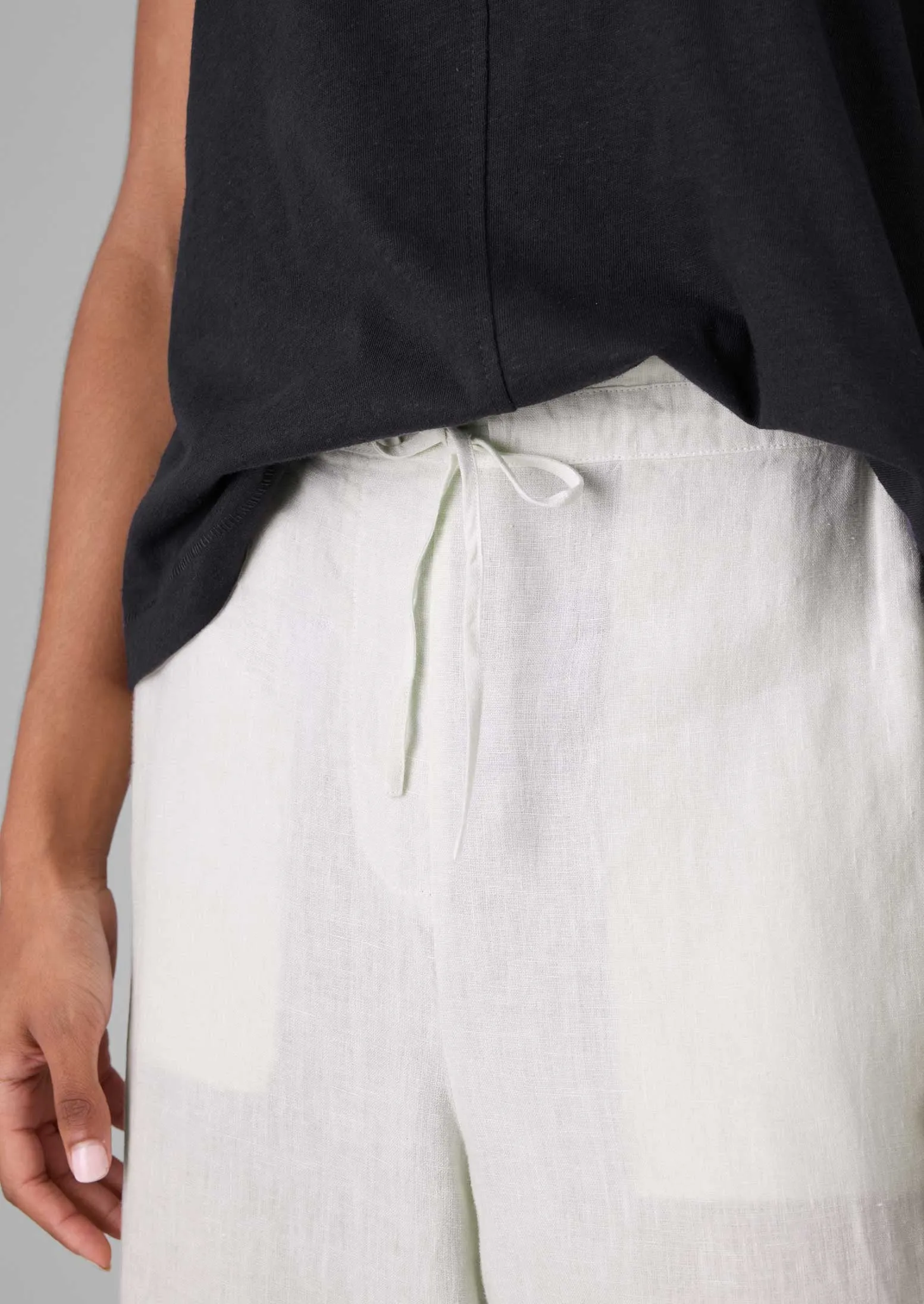 Machine washable Non Bulk Garment Dyed Linen Wide Leg Pants | Oat