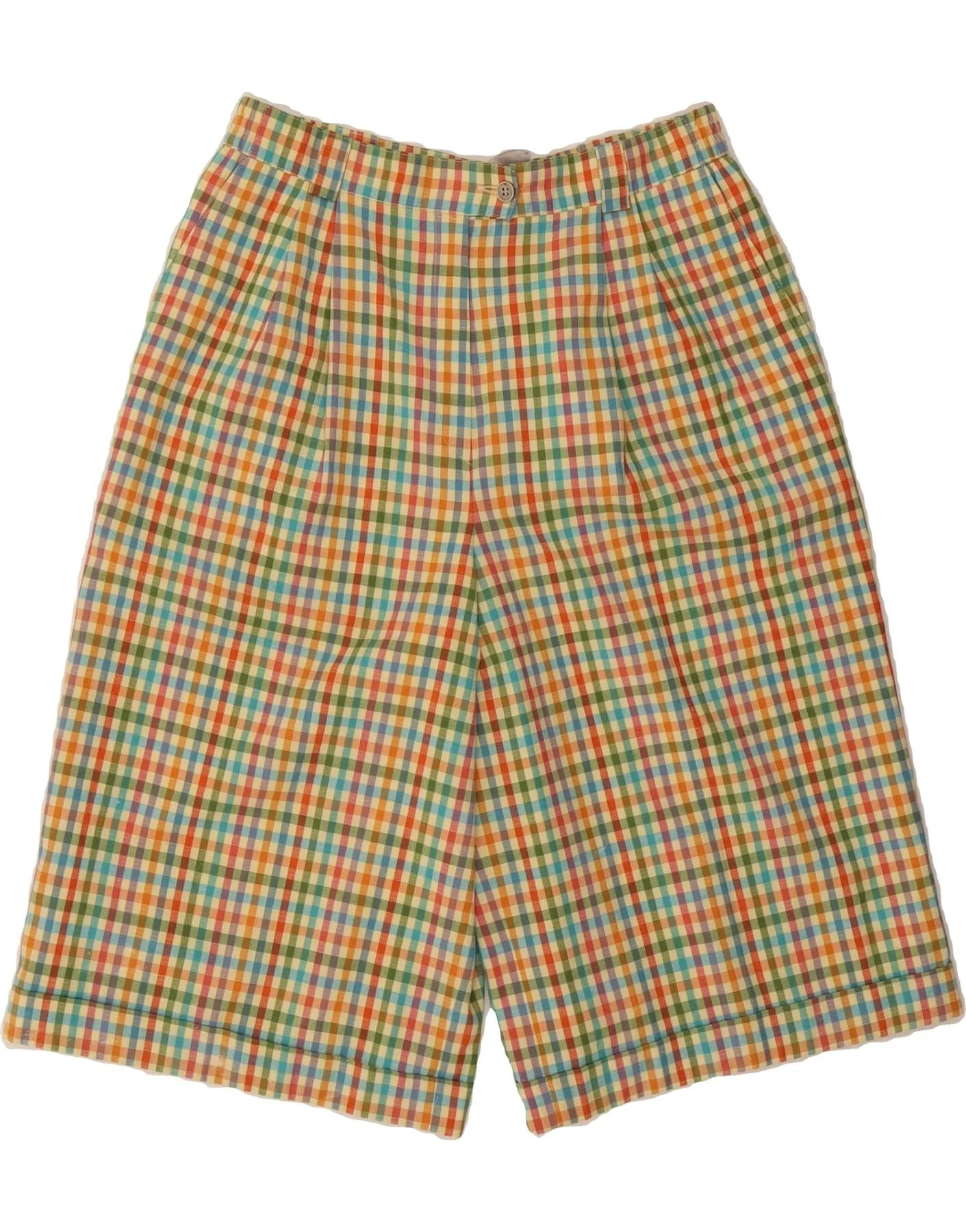 Formal Wear Mid - rise HMC Womens High Waist Chino Shorts UK 16 Large W32  Multicoloured Check