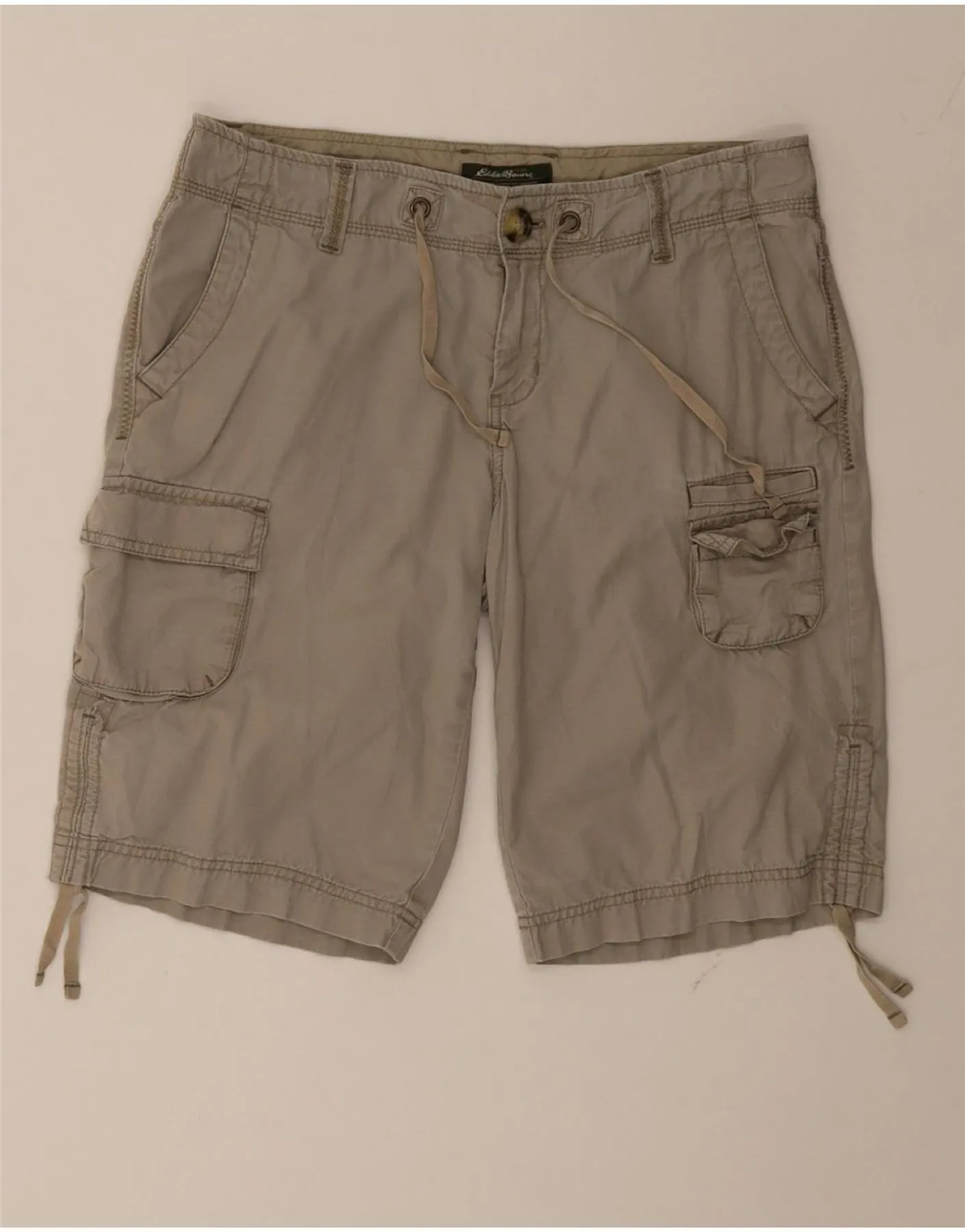 EDDIE BAUER Womens Cargo Shorts US 6 Medium W32  Grey Cotton Relaxed Fit Design Timeless Look