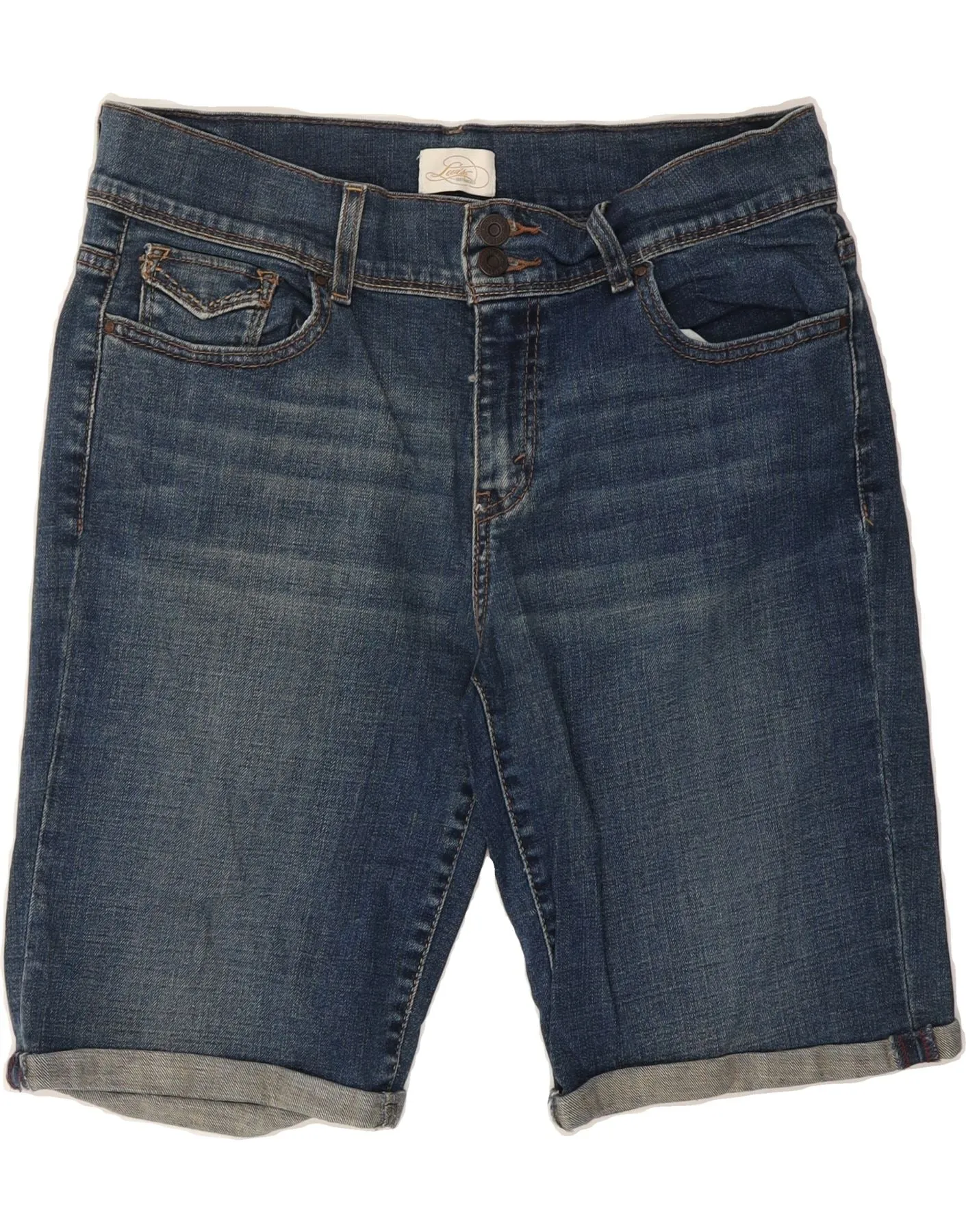 LEVI'S Womens Denim Shorts US 10 Large W32  Navy Blue Cotton Classic Fit Functional Wear