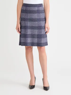 Bohemian vibe Non Irritating Texture Plaid Knit Straight Skirt - True Fit