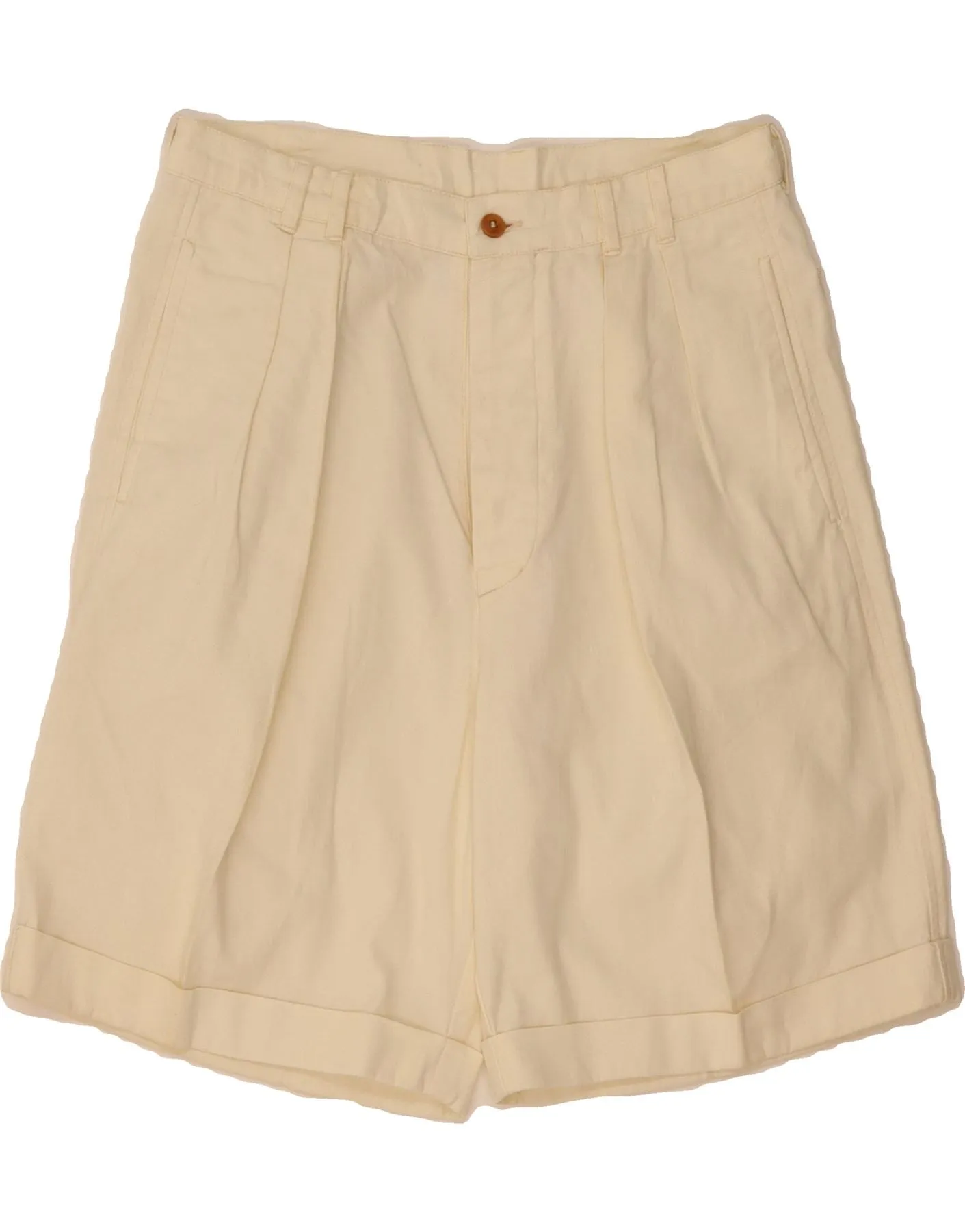 OUTRAGE Womens Pegged Chino Shorts UK 16 Large W28 Beige summer shorts Snag Free Fabric Technology