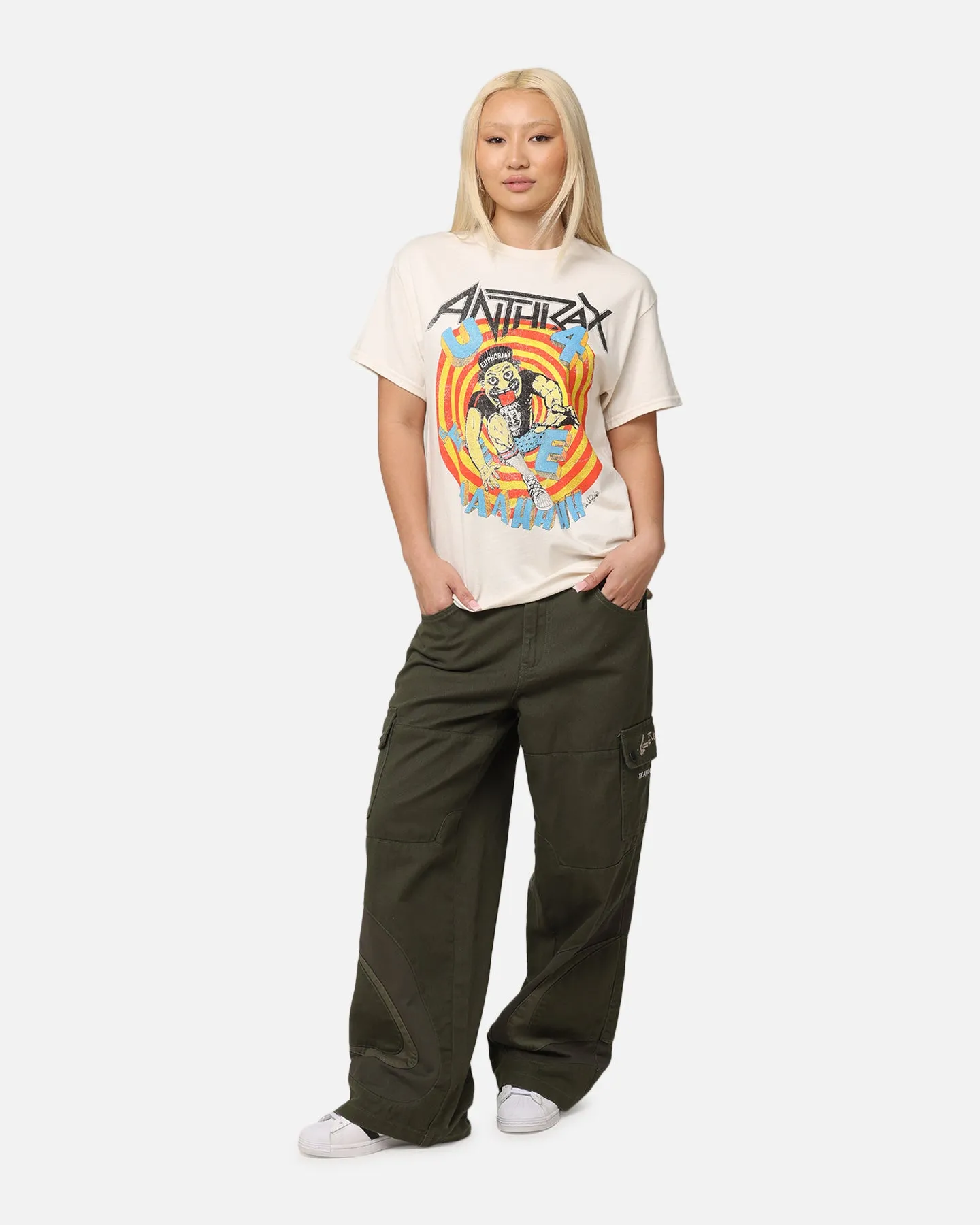 Stretchable Collar Band Anthrax U3EEEAAHH T-Shirt Natural