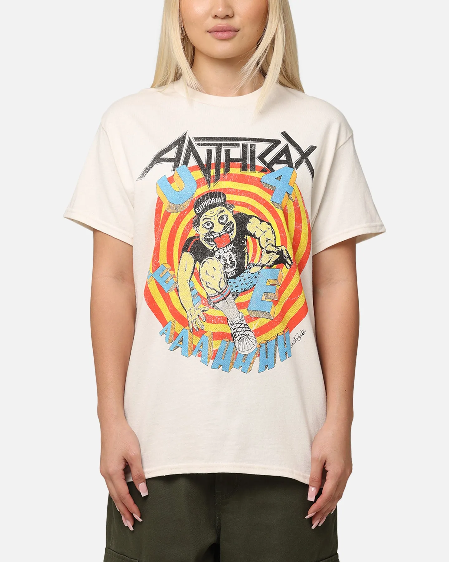NonIrritating Fabric Perfect for Travel Anthrax U3EEEAAHH T-Shirt Natural