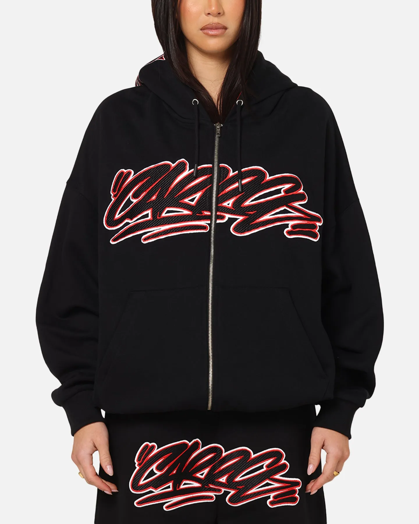 Carre Terrace Zip Hoodie Black Ringtail possum like