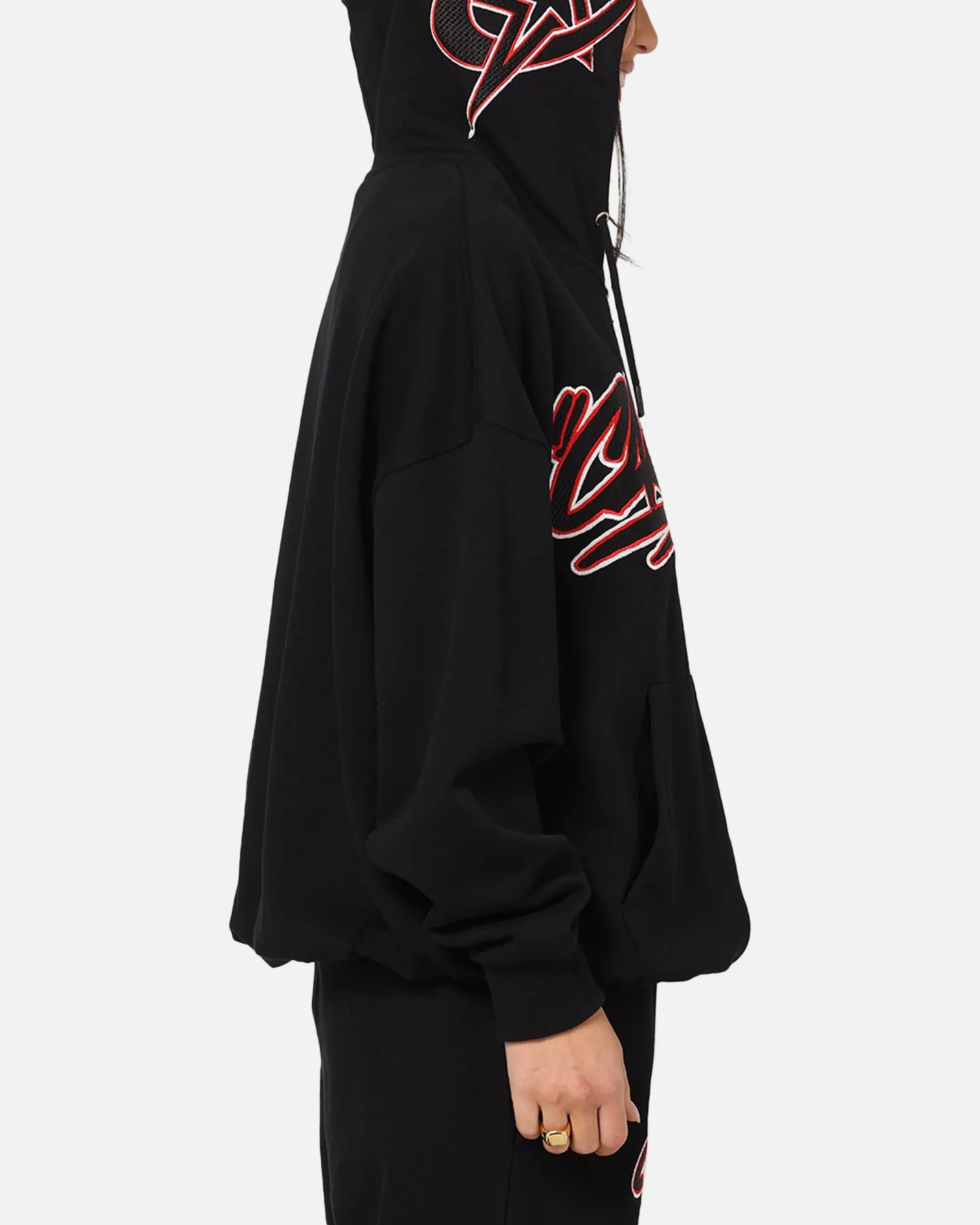 Carre Terrace Zip Hoodie Black High Stretch Elastic Freelancer Uniform