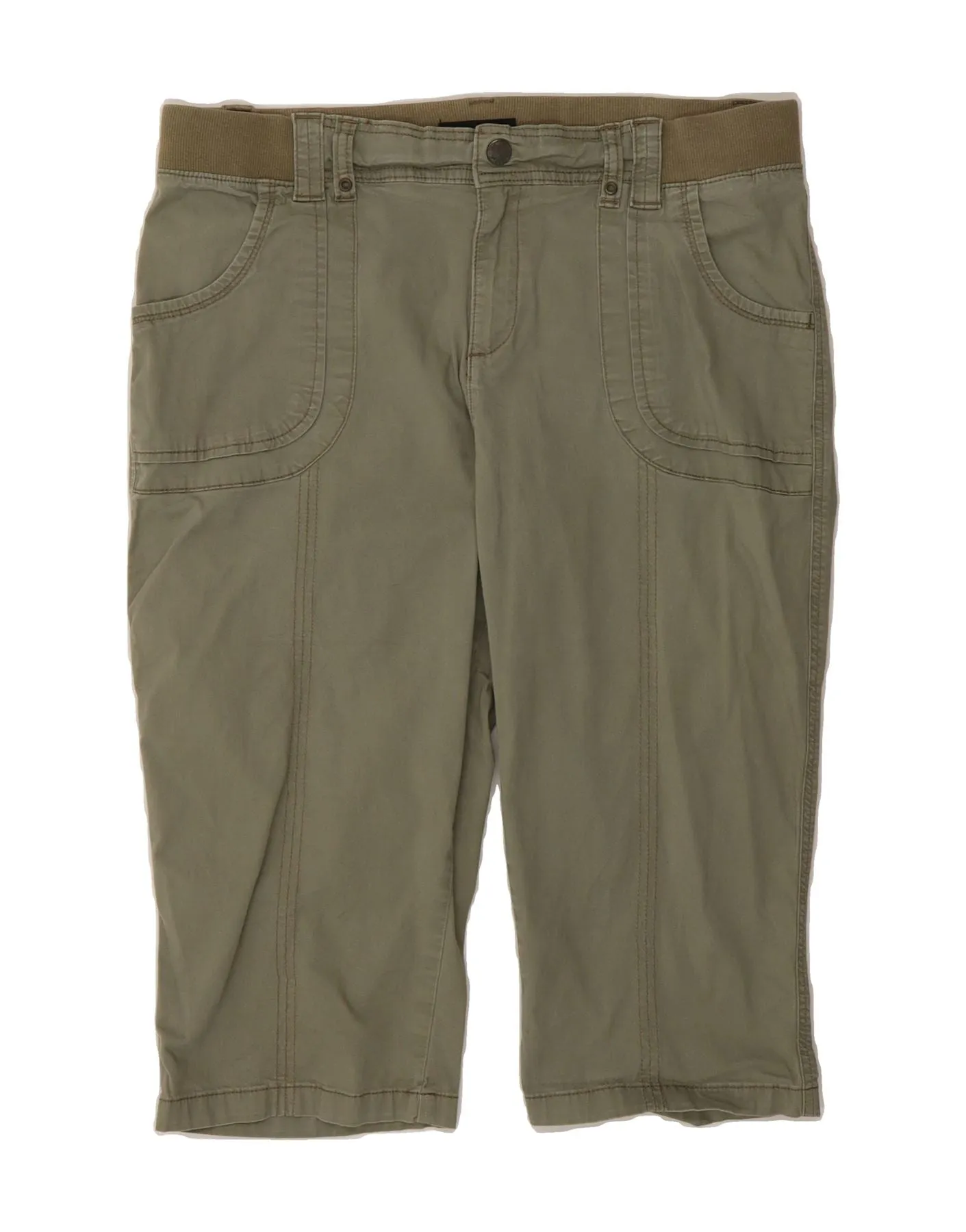 LEE Womens Relaxed Fit Bermuda Shorts US 12 Large W34 Green Cotton Versatile Layering Roomy Comfort