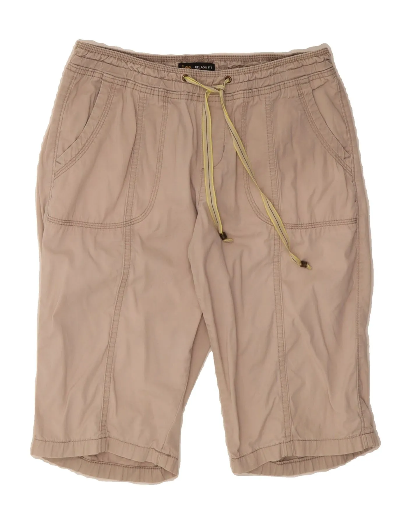 LEE Womens Petites Mid Rise Casual Shorts US 6 Medium W28 Beige Moisture Wicking Technology Casual Outfit