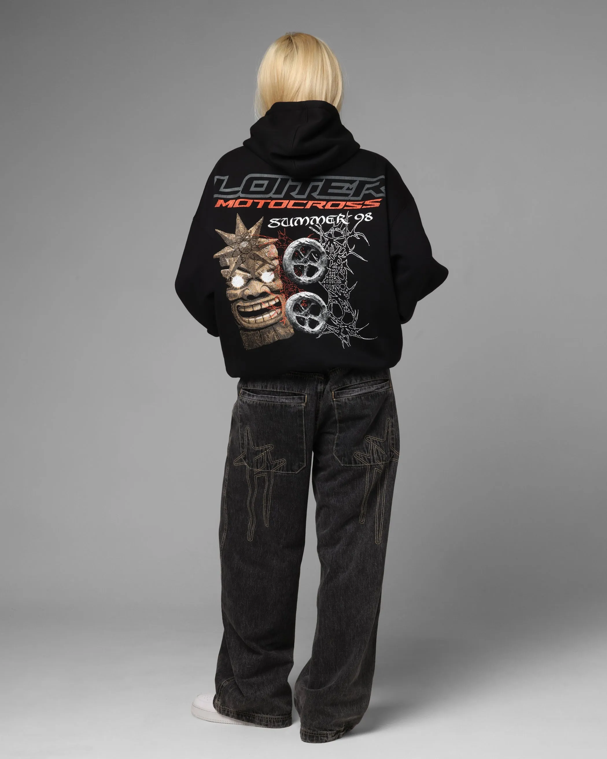 Loiter Summer Motocross Hoodie Black Street Energy Fashion Day