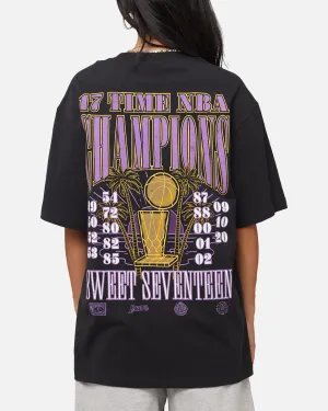 Fashion Comfort Mitchell & Ness Los Angeles Lakers 17-Time NBA Champions T-Shirt Faded Black