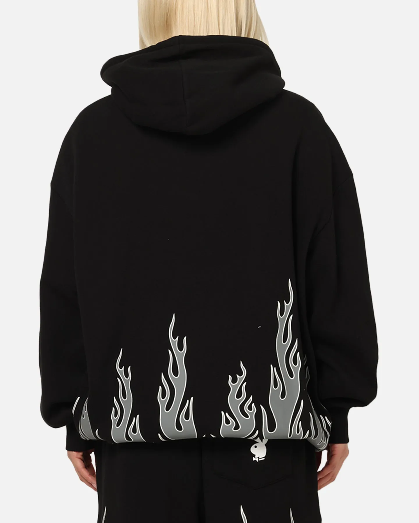 concert outfit Wombat like Playboy Gothic Flames Hoodie Black