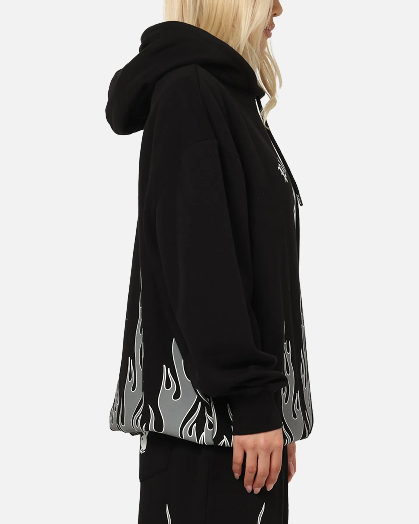 Surfing wear Playboy Gothic Flames Hoodie Black
