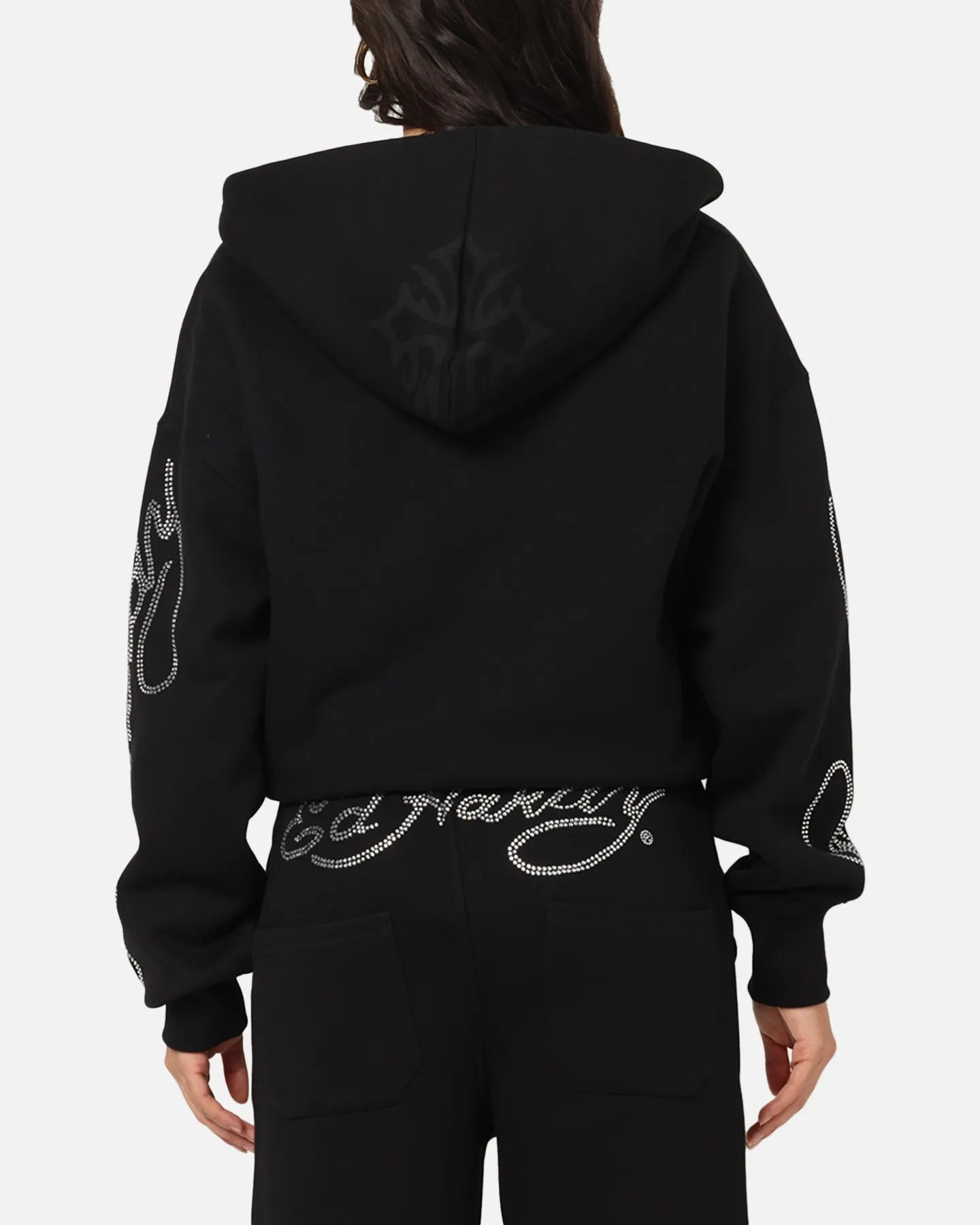 Pet Friendly Ed Hardy Trinity Zip Hoodie Black