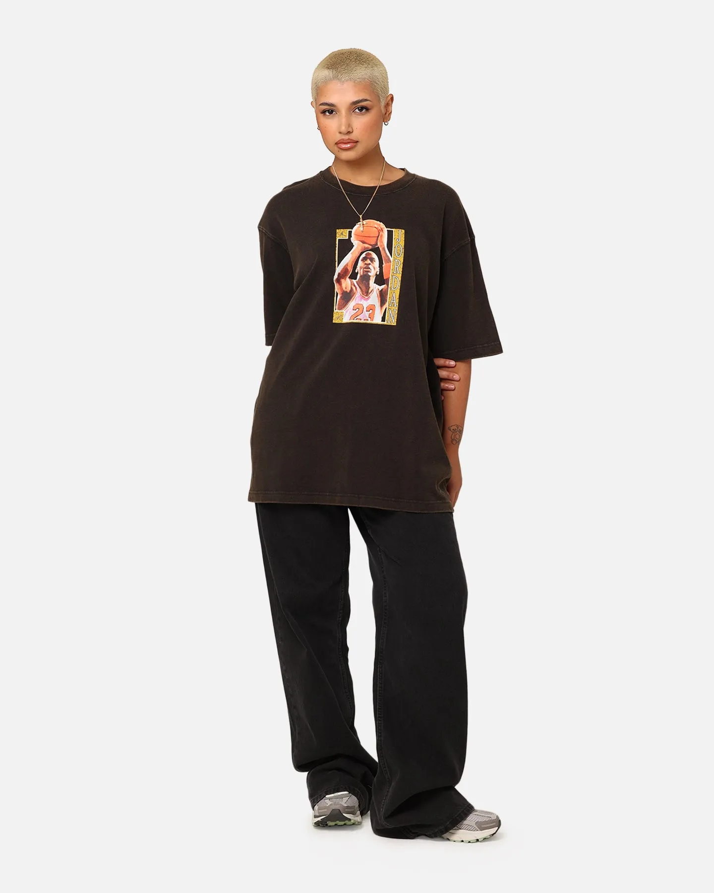 Light Fashion Jordan Women's Oversized Graphic T-Shirt Black/Iron Grey