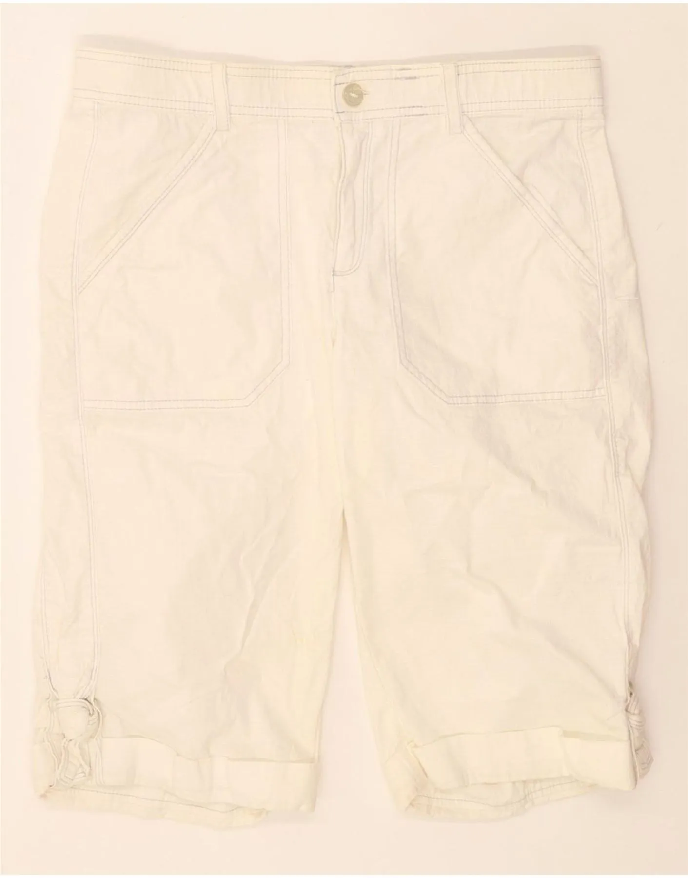 kids' style LEE Womens Casual Shorts US 14 XL W34  White Cotton