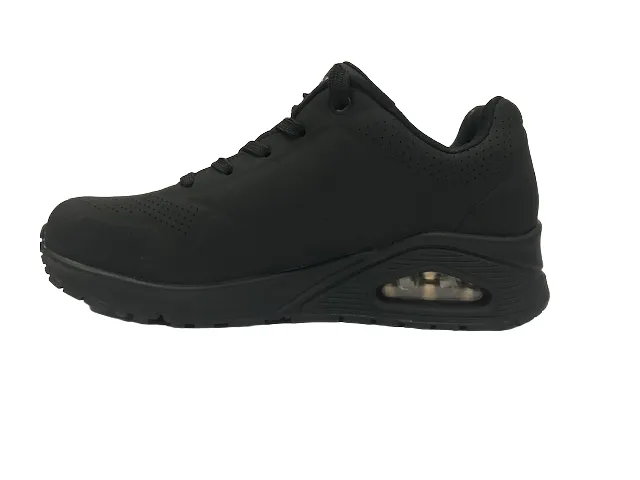 pre - race running Cushioned Tongue Padding Skechers scarpa sneakers da donna Uno Stand On Air 73690BBK nero
